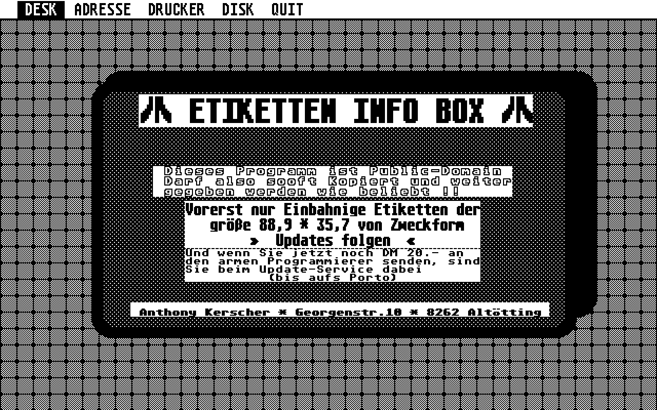 Etiketten — screenshot 1